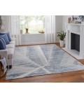 Feizy Brighton Casual Abstract, Ivory/Blue/Silver, 2' x 3' Accent Rug