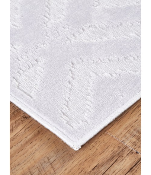 Feizy Saphir Mira WHITE/WHITE 6803490F 7 ft. 6 in. X 7 ft. 6 in. Round Rug