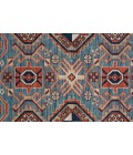 Nolan Area Rug Feizy Nolan Vinatge Style Tribal Kazak Rug, River Blue/Red Orange, 2ft-10in x 7ft-10in