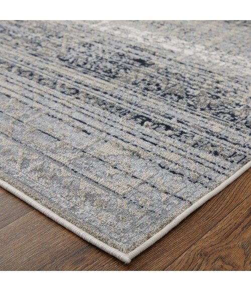 Feizy Macklaine Bohemian & Eclectic Distressed, Taupe/Black/Ivory, 12' x 15' Area Rug