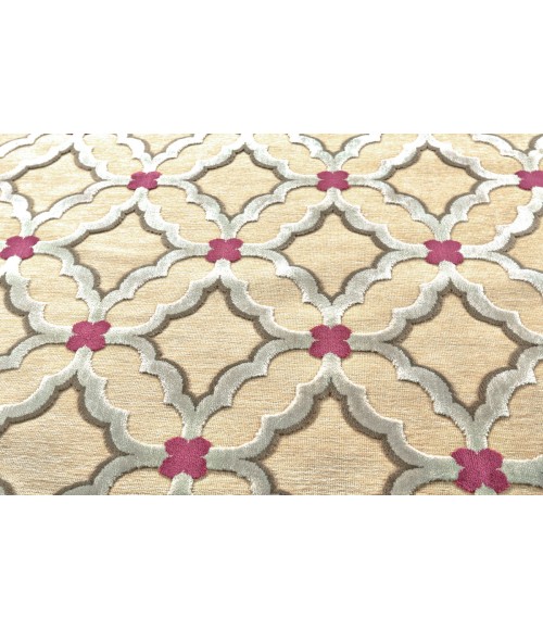 Feizy Saphir Rubus Mid-Century Modern Geometric, Tan/Brown/Purple, 9'-8" x 12'-7" Area Rug