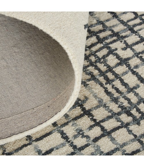 Feizy Maddox Modern Tufted Architectural Area Rug, Ivory/Graphite Gray, 8ft x 10ft
