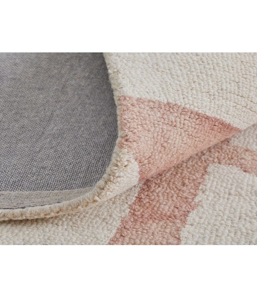 Feizy Lorrain Mid-Century Modern Geometric, Ivory/Pink/Tan, 9'-6" x 13'-6" Area Rug