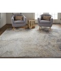 Laina Area Rug Feizy Laina Casual Abstract, Tan/Ivory/Gray, 3' x 10' Runner