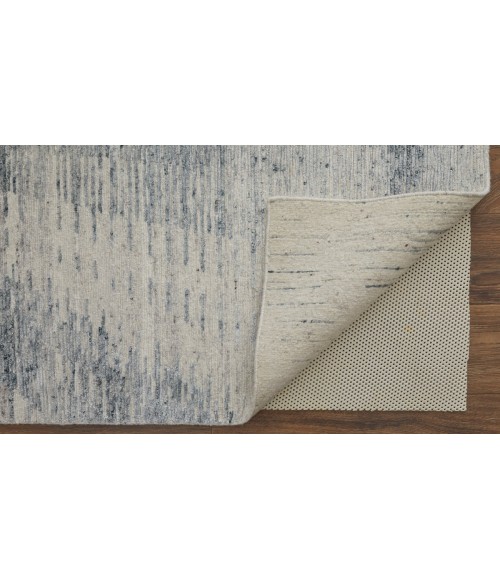 Feizy Brighton Industrial Abstract, Ivory/Blue/Gray, 2'-6" x 12' Runner