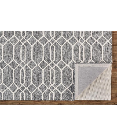Feizy Belfort Cottage Trellis & Lattice, Gray/Black/Ivory, 12' x 15' Area Rug
