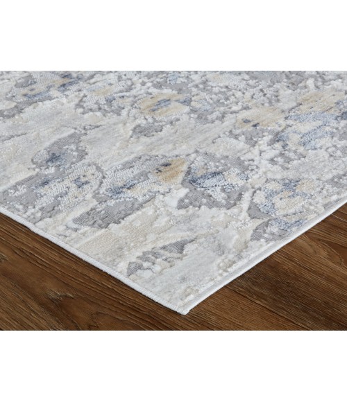 Laina Area Rug Feizy Laina Global Trellis & Lattice, Silver/Gray/Blue, 3' x 10' Runner