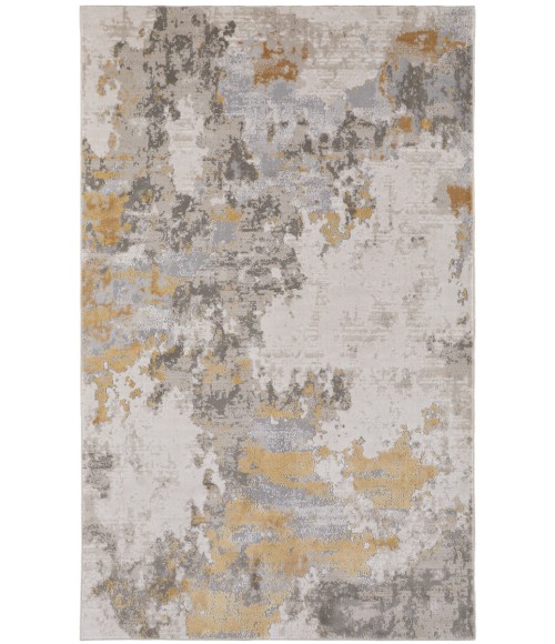 Waldor Area Rug Feizy Waldor Luxury & Glam Abstract, Ivory/Gold/Gray, 6'-7" x 9'-6" Area Rug
