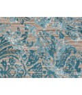 Feizy Keats Bohemian & Eclectic Distressed, Blue/Taupe/Ivory, 8'-9" x 8'-9" Round Rug