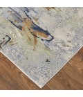 Feizy Clio Industrial Abstract, Blue/Orange/Ivory, 7'-9" x 10' Area Rug
