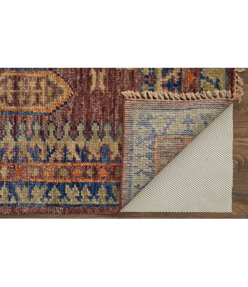 Fillmore Area Rug Feizy Fillmore Bohemian & Eclectic Geometric, Red/Green/Blue, 2'-6" x 12' Runner
