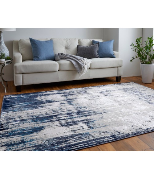 Feizy Indio Industrial Abstract, Tan/Blue/Ivory, 8' x 10' Area Rug