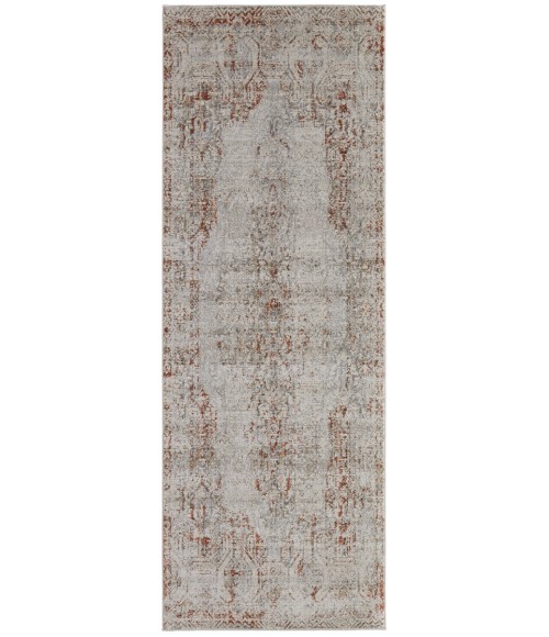Feizy Kaia Casual Distressed, Tan/Ivory/Orange, 2'-6" x 12' Runner