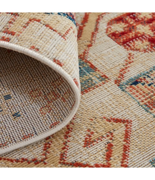 Feizy Nolan Vinatge Style Tribal Kazak Rug, Ochre Red/Vanilla Beige, 10ft x 13ft-2in