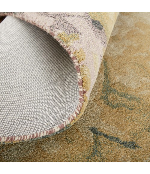 Feizy Amira Modern Watercolor Rug, Eggplant/Lodon Green/Gold, 8ft x 10ft Area Rug