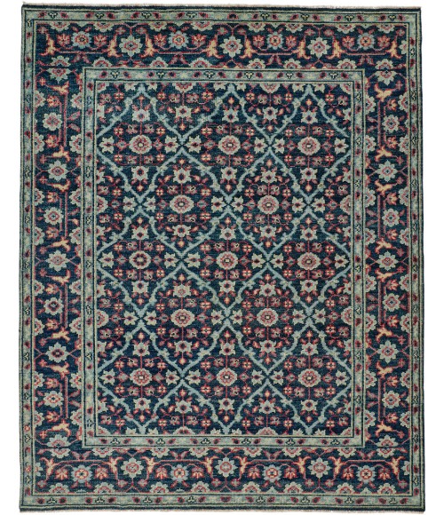 Piraj Area Rug Feizy Piraj Vintage Bordered, Blue/Green/Red, 9'-6" x 13'-6" Area Rug