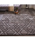 Asher Area Rug Feizy Asher Scandinavian Geometric, Taupe/Black/Gray, 9' x 12' Area Rug