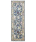 Feizy Karina Luxe Hand Knot Botanical Rug, Blue/Wheat Beige, 2ft-6in x 8ft-Runner