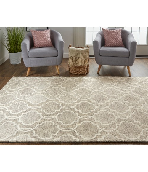 Feizy Belfort Cottage Trellis & Lattice, Gray/Ivory, 10' x 14' Area Rug