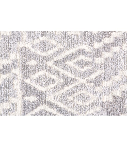 Asher Area Rug Feizy Asher Bohemian & Eclectic Distressed, Gray/White, 9' x 12' Area Rug