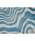 Lorrain Area Rug Feizy Lorrain Bohemian & Eclectic Abstract, Blue/Ivory, 10' x 10' Round Rug