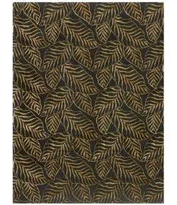 Feizy Leafscape BLACK 2857273F 5 ft. 6 in. X 8 ft. 6 in. Rectangle Rug