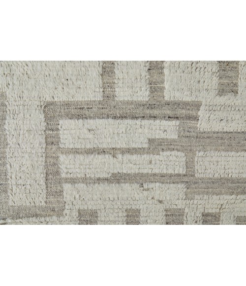 Feizy Ashby Farmhouse Geometric, Gray/Ivory, 9' x 9' Round Rug