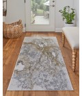 Feizy Astra Industrial Abstract, Gray/Gold/Ivory, 2'-10" x 7'-10" Runner