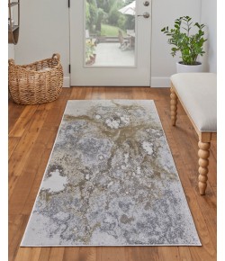 Feizy Astra 39L3F GRAY/GOLD Area Rug 2 ft. 10 in. X 7 ft. 10 in. Runner