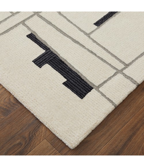 Maguire Area Rug Feizy Maguire Industrial Abstract, Ivory/Gray/Taupe, 9' x 12' Area Rug