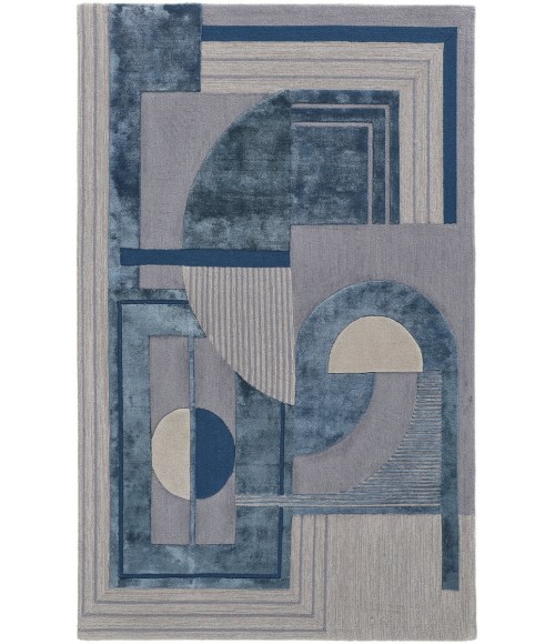 Nash Area Rug Feizy Nash Luxury & Glam Geometric, Blue/Ivory/Gray, 12' x 15' Area Rug