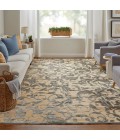 Feizy Saphir Zam Casual Floral & Botanical, Tan/Gray, 7'-6" x 10'-6" Area Rug