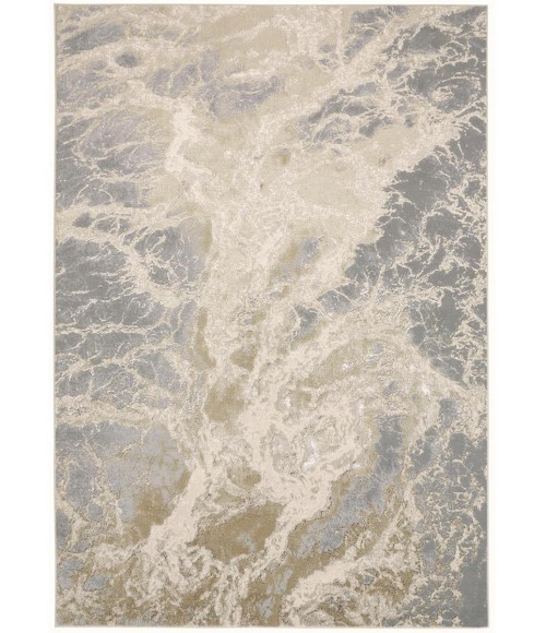 Aura Area Rug Feizy Aura Industrial Abstract, Ivory/Silver/Gold, 12' x 18' Area Rug