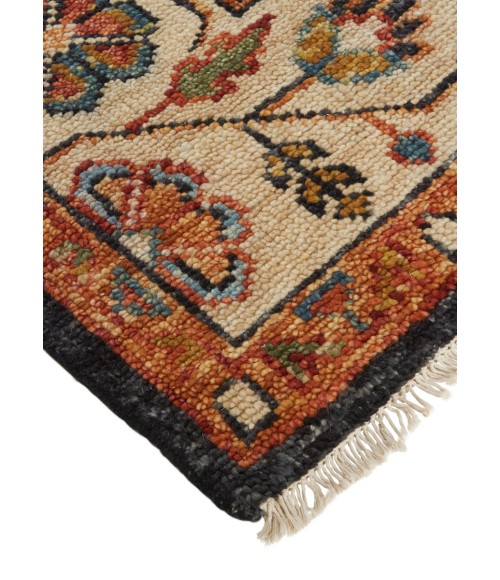 Carrington Area Rug Feizy Carrington Bohemian & Eclectic Medallion, Red/Black/Ivory, 2' x 3' Accent Rug