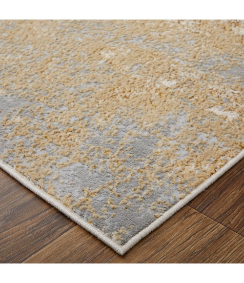 Feizy Aura Luxury & Glam Abstract, Ivory/Brown/Gray, 5' x 8' Area Rug