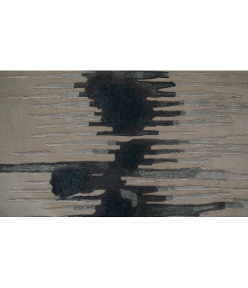 Feizy Anya Industrial Abstract, Ivory/Blue/Gray, 5' x 8' Area Rug