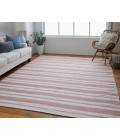 Feizy Duprine Casual Stripes, Red/Ivory, 8' x 11' Area Rug