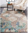 Feizy Tivoli Bohemian & Eclectic Ikat, Tan/Blue/Green, 9'-6" x 13'-6" Area Rug