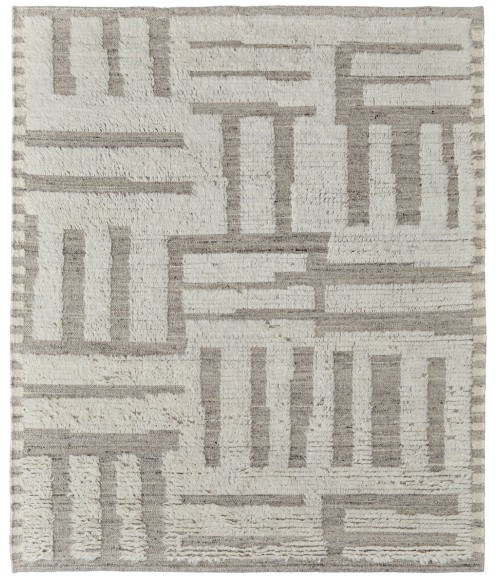 Feizy Ashby Farmhouse Geometric, Gray/Ivory, 9' x 9' Round Rug