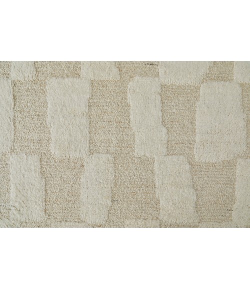 Feizy Ashby Farmhouse Geometric, Tan/Ivory, 9' x 9' Round Rug
