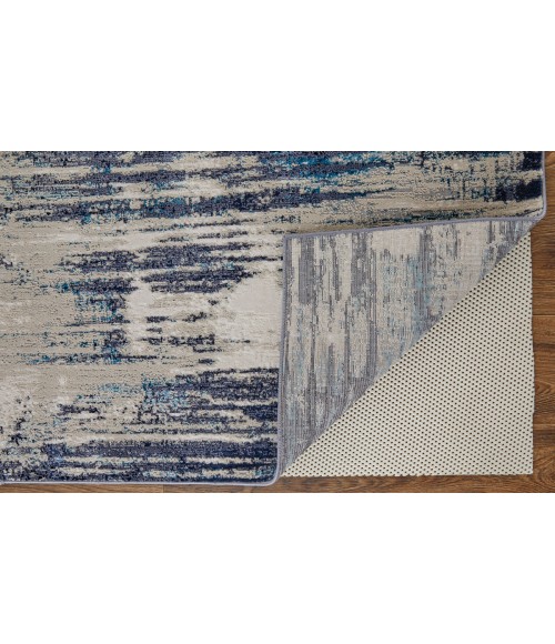 Feizy Indio Industrial Abstract, Tan/Blue/Ivory, 8' x 10' Area Rug