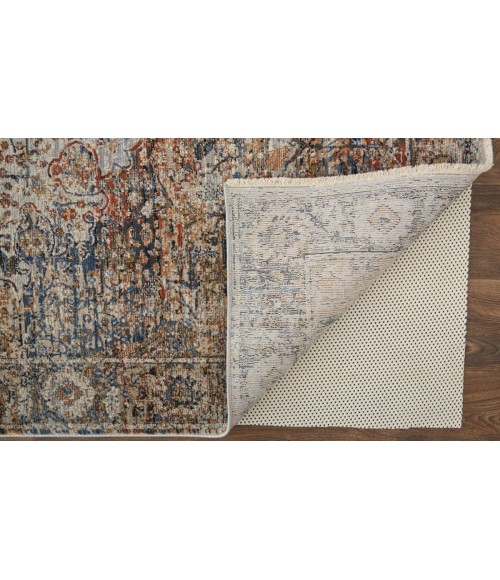 Feizy Kaia Bohemian & Eclectic Medallion, Tan/Orange/Blue, 2'-6" x 10' Runner