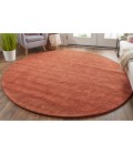 Feizy Luna Casual Solid, Orange/Red, 10' x 10' Round Rug