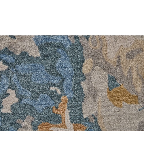 Feizy Everley Abstract Tufted Wool Rug, Opal Gray/Blue/Bronze, 5' x 8' Area Rug