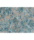 Feizy Keats Bohemian & Eclectic Distressed, Blue/Taupe/Ivory, 8'-9" x 8'-9" Round Rug