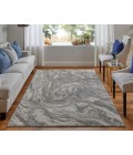 Prasad Area Rug Feizy Prasad Casual Watercolor, Gray/Ivory/Silver, 8' x 11' Area Rug