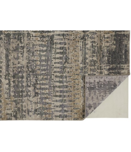 Feizy Palomar Luxe Hand-Knot Accent Rug, Charcoal Gray/Light Beige, 2ft x 3ft