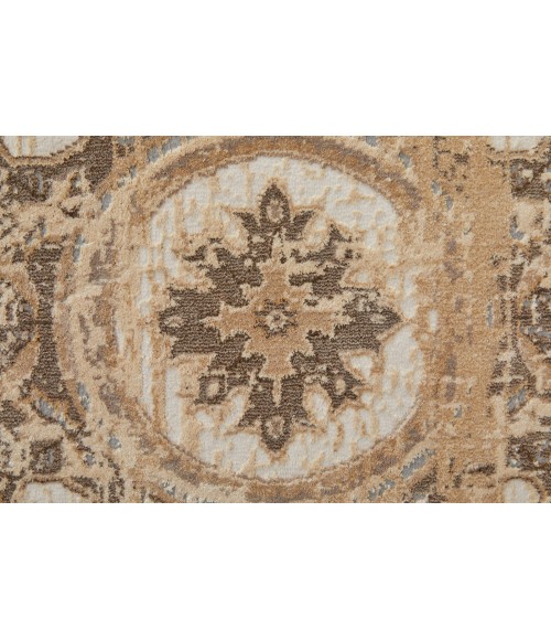Feizy Celene French & Victorian Bordered, Tan/Brown/Gray, 7'-9" x 10' Area Rug