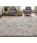 Feizy Vancouver Industrial Abstract, Ivory/Gray/Tan, 2'-10" x 7'-10" Runner
