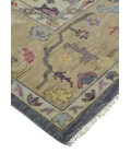 Feizy Karina Luxe Hand Knot Botanical Rug, Blue/Wheat Beige, 2ft-6in x 8ft-Runner
